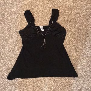 Plunging V-Neck Sleeveless Top